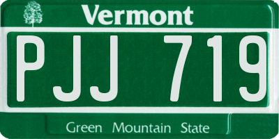 VT license plate PJJ719