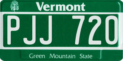 VT license plate PJJ720