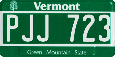 VT license plate PJJ723