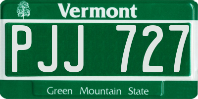 VT license plate PJJ727