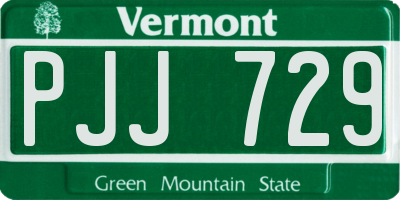 VT license plate PJJ729
