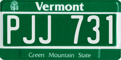 VT license plate PJJ731