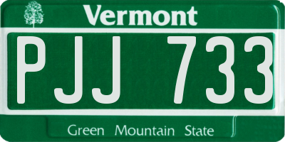VT license plate PJJ733