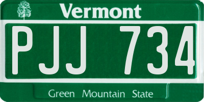 VT license plate PJJ734