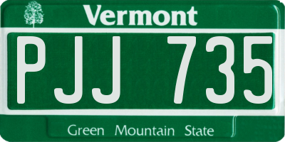VT license plate PJJ735