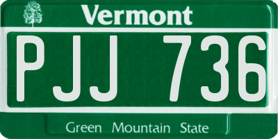 VT license plate PJJ736