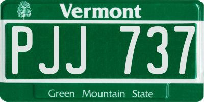 VT license plate PJJ737