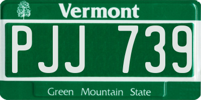 VT license plate PJJ739