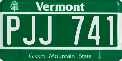 VT license plate PJJ741