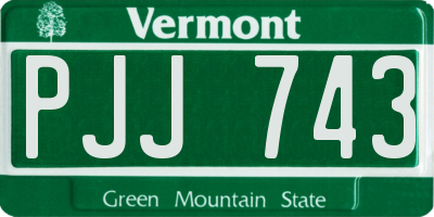 VT license plate PJJ743