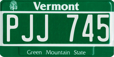 VT license plate PJJ745