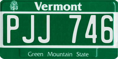 VT license plate PJJ746