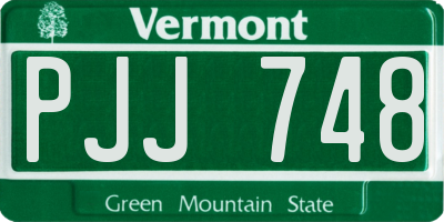 VT license plate PJJ748