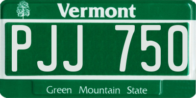 VT license plate PJJ750