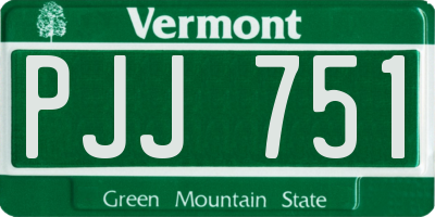 VT license plate PJJ751