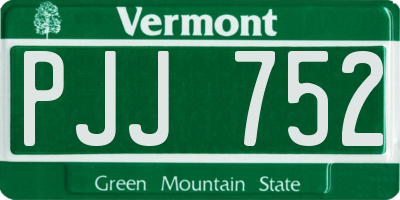 VT license plate PJJ752