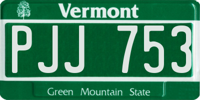 VT license plate PJJ753