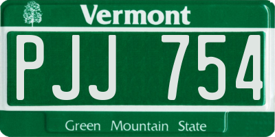 VT license plate PJJ754