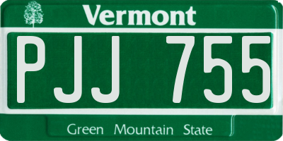 VT license plate PJJ755