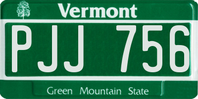 VT license plate PJJ756