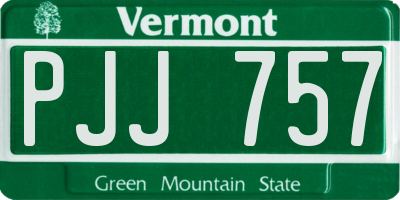 VT license plate PJJ757