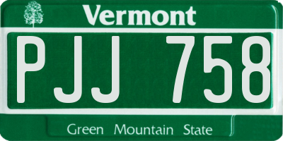 VT license plate PJJ758