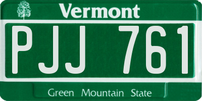 VT license plate PJJ761