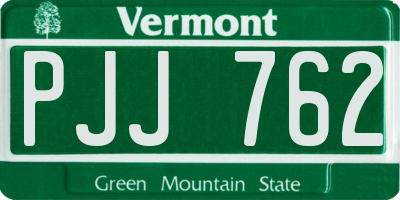 VT license plate PJJ762