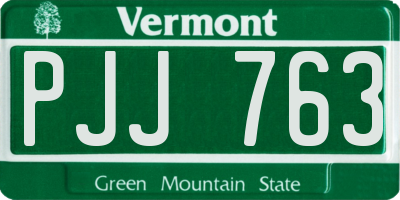 VT license plate PJJ763