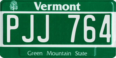 VT license plate PJJ764