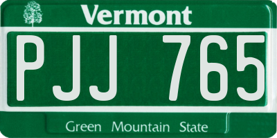 VT license plate PJJ765
