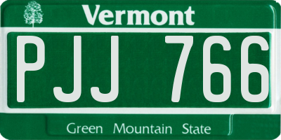 VT license plate PJJ766