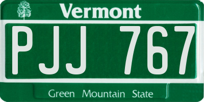 VT license plate PJJ767