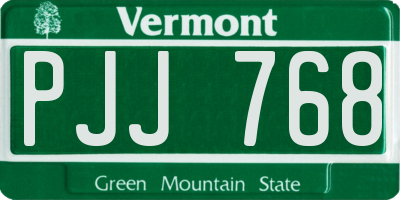 VT license plate PJJ768