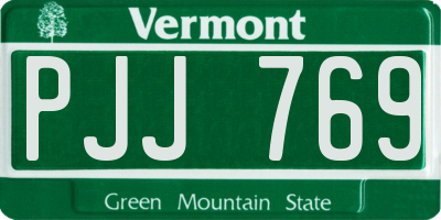 VT license plate PJJ769