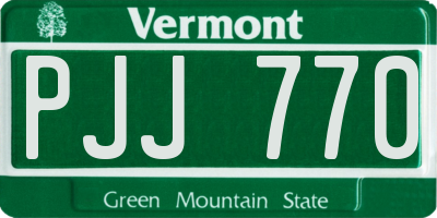 VT license plate PJJ770