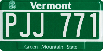 VT license plate PJJ771