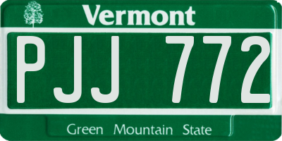 VT license plate PJJ772