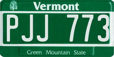 VT license plate PJJ773