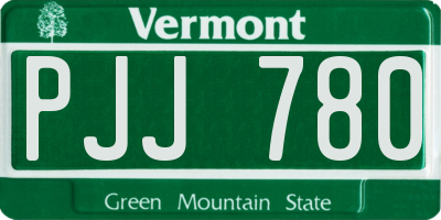 VT license plate PJJ780