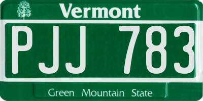 VT license plate PJJ783