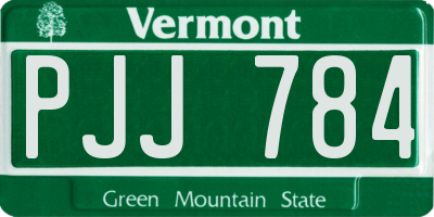 VT license plate PJJ784