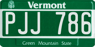 VT license plate PJJ786