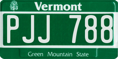 VT license plate PJJ788