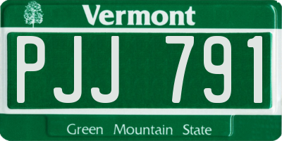 VT license plate PJJ791