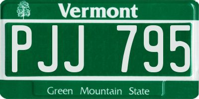 VT license plate PJJ795