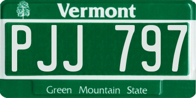 VT license plate PJJ797