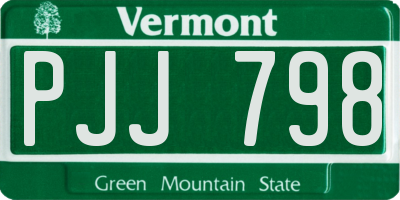 VT license plate PJJ798
