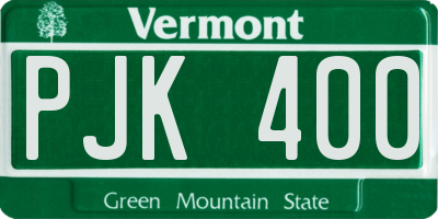 VT license plate PJK400