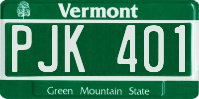 VT license plate PJK401